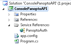 Panopto Auth is under Service References